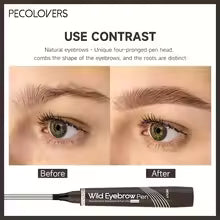 6 Colors 1pc Eyebrow Pen Waterproof 4 Split Tip Eyebrows Pen Eyebrow Tattoo Pen Waterproof Liquid Black Eyebrow Makeup Pencil